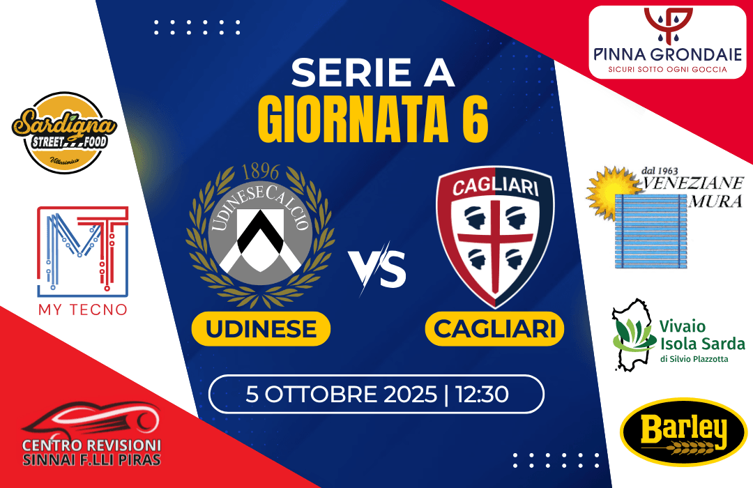 Udinese Cagliari probabili formazioni, orario, diretta TV e streaming