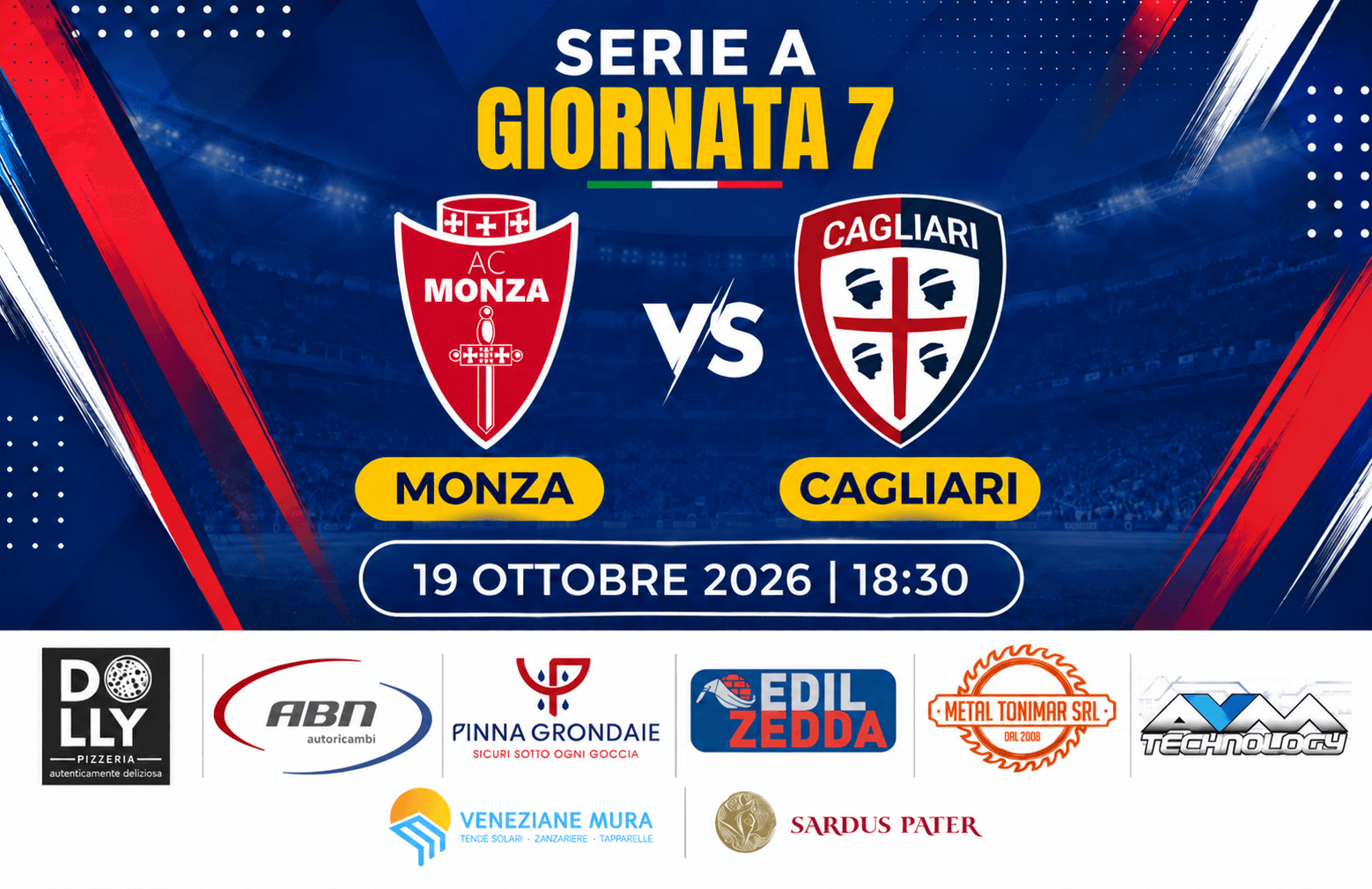 Monza Cagliari probabili formazioni, Serie A settima giornata, 19 ottobre 2026 ore 18:30