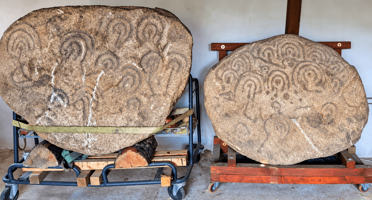 Ritrovamento archeologico a Ovodda, le due pietre istoriate con incisioni preistoriche
