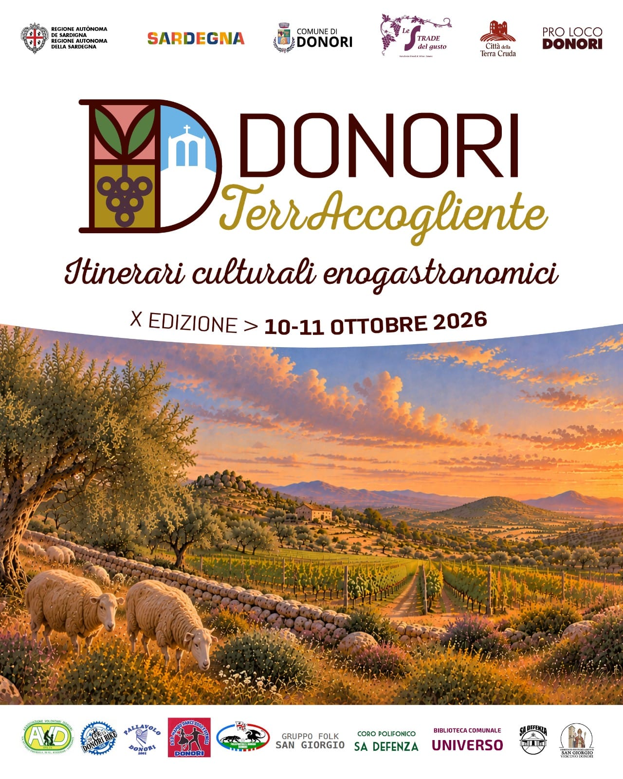 Locandina TerrAccogliente 2026 a Donori, 10 e 11 ottobre